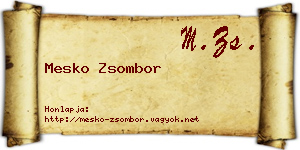 Mesko Zsombor névjegykártya
